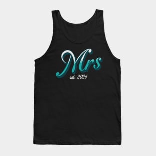 Mrs. EST. 2024 Newlywed Bride Celebration of Marriage Tank Top